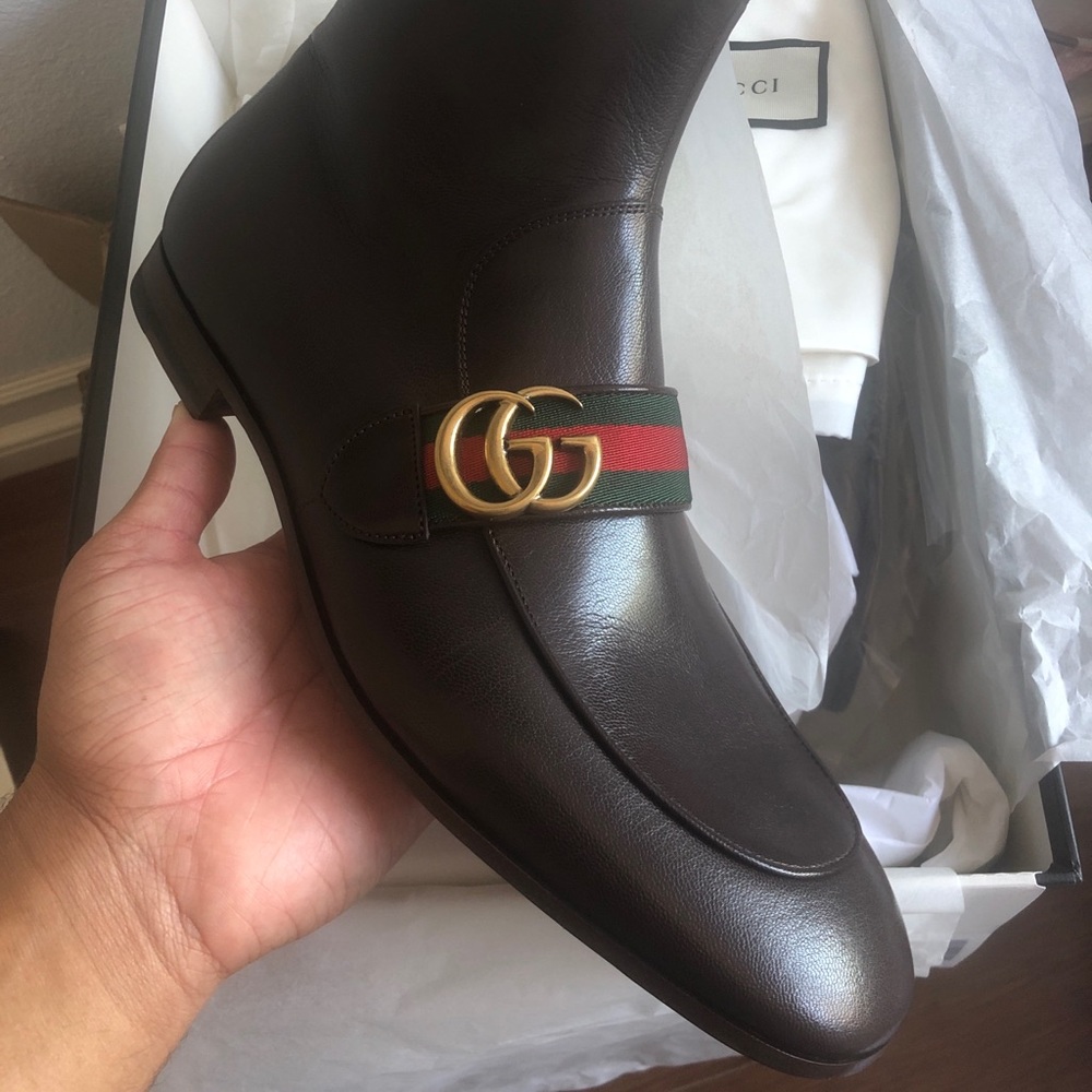 New Authentic Gucci Quentin sz 8.5 side zip boot